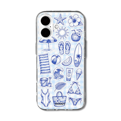 Blue Beach Sketch Phone Case-KODDY aesthetic iphone case UK