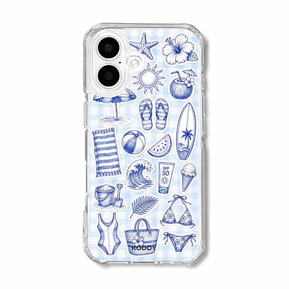 Blue Beach Sketch Phone Case-KODDY aesthetic iphone case UK