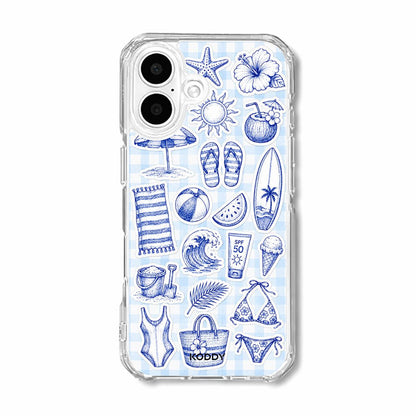 Blue Beach Sketch Phone Case-KODDY aesthetic iphone case UK