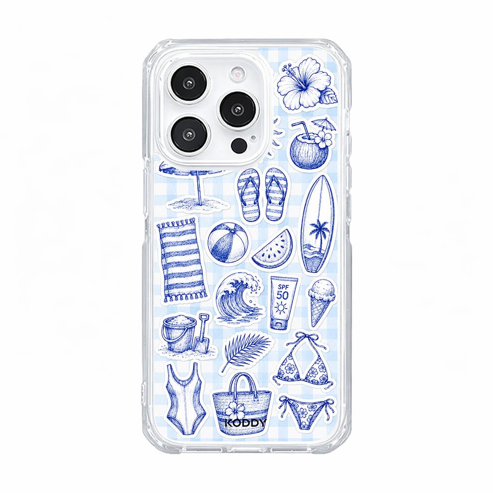 Blue Beach Sketch Phone Case-KODDY aesthetic iphone case UK