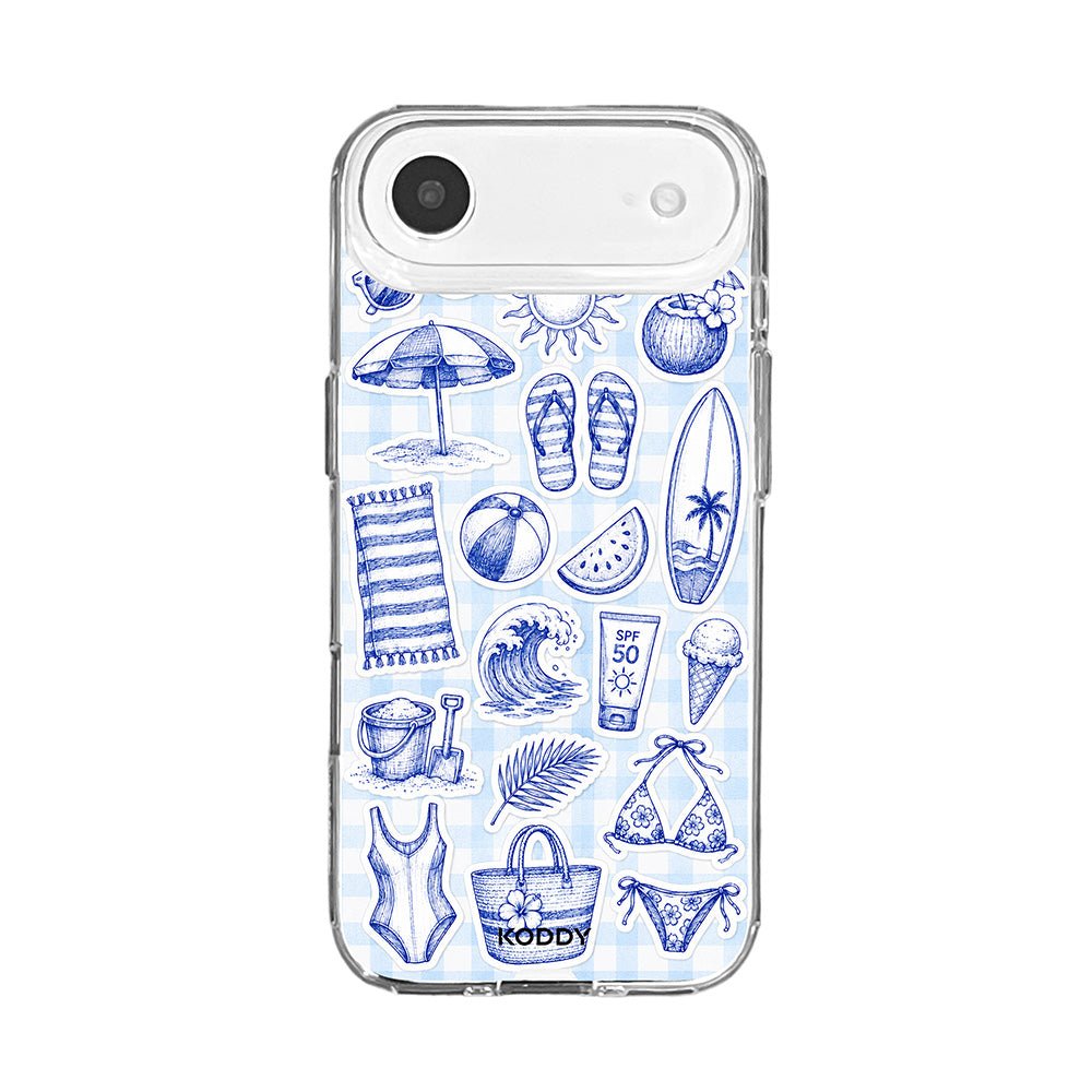 Blue Beach Sketch Phone Case-KODDY aesthetic iphone case UK