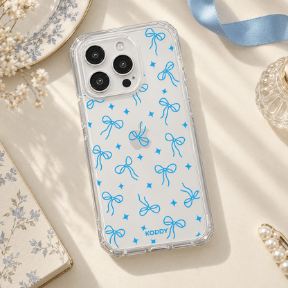 Blue Bow & Sparkle Aesthetic Phone Case-KODDY aesthetic iphone case UK
