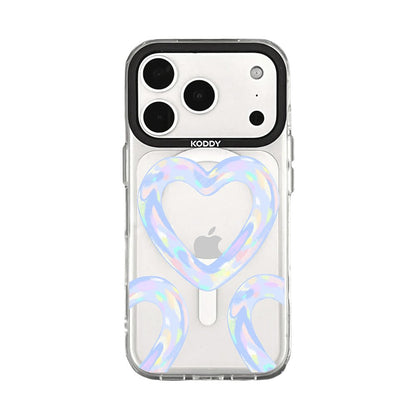 Blue Bubble Pattern Hearts iPhone Case - KODDY