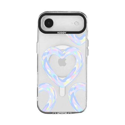 Blue Bubble Pattern Hearts iPhone Case - KODDY