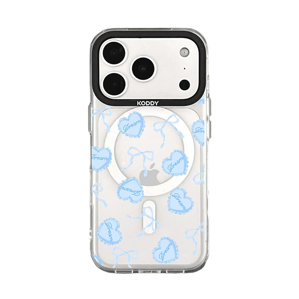 Blue Dream Heart Cushion and Ribbon iPhone Case