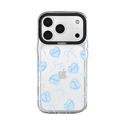 Blue Dream Heart Cushion and Ribbon iPhone Case
