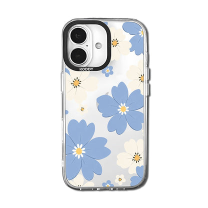 Blue Floral Aesthetic Clear iPhone Case