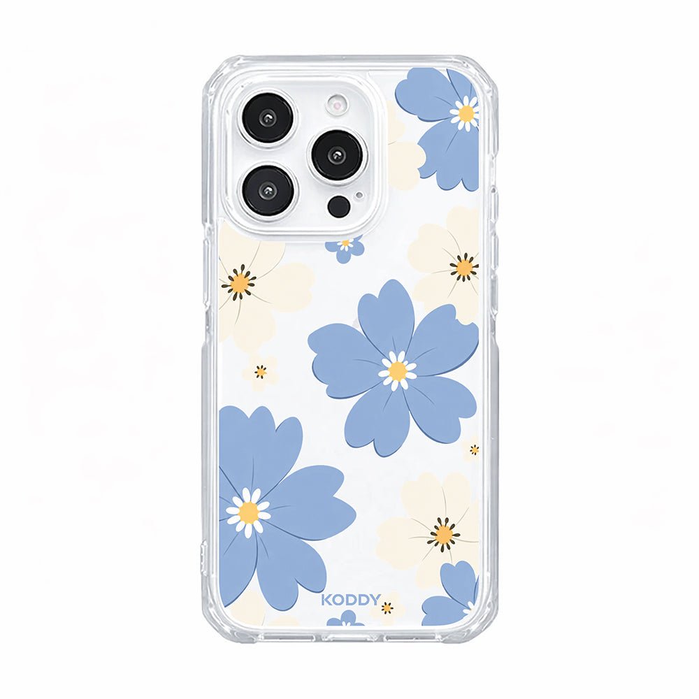 Blue Floral Aesthetic Clear Phone Case