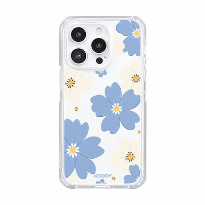 Blue Floral Aesthetic Clear Phone Case