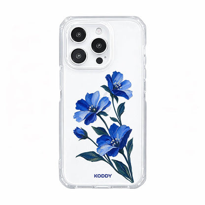 Blue Oil Painted Floral Aesthetic Phone Case