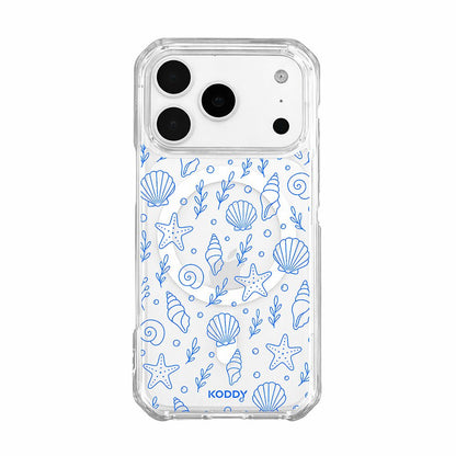 Blue Shell and Starfish Clear Phone Case-KODDY aesthetic iphone case UK