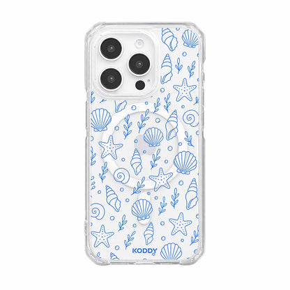 Blue Shell and Starfish Clear Phone Case-KODDY aesthetic iphone case UK