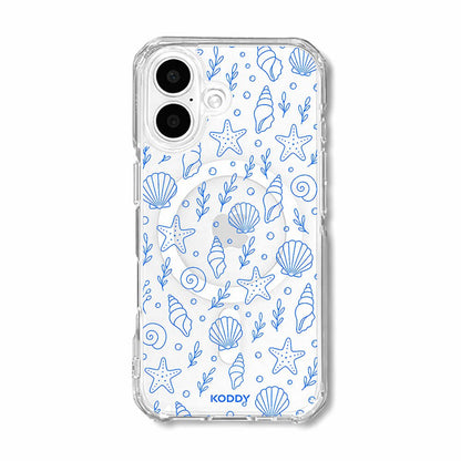 Blue Shell and Starfish Clear Phone Case-KODDY aesthetic iphone case UK
