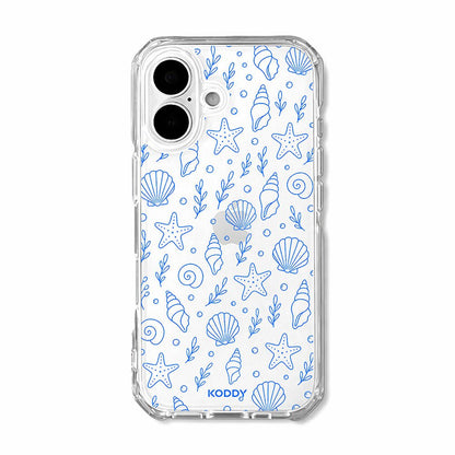 Blue Shell and Starfish Clear Phone Case-KODDY aesthetic iphone case UK