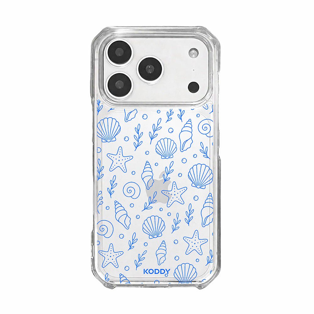 Blue Shell and Starfish Clear Phone Case-KODDY aesthetic iphone case UK