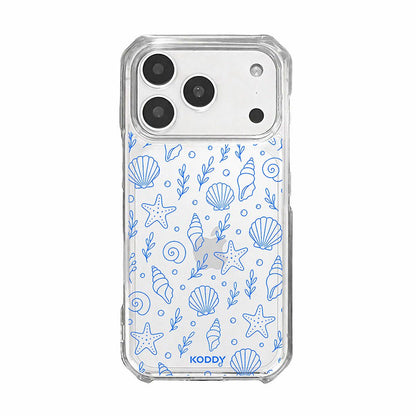 Blue Shell and Starfish Clear Phone Case-KODDY aesthetic iphone case UK