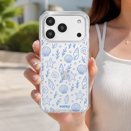 Blue Shell and Starfish Clear Phone Case-KODDY aesthetic iphone case UK
