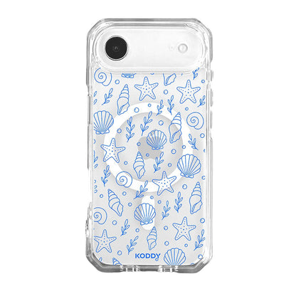 Blue Shell and Starfish Clear Phone Case-KODDY aesthetic iphone case UK
