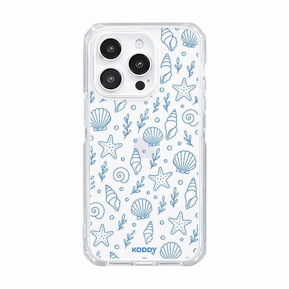 Blue Shell and Starfish Clear Phone Case-KODDY aesthetic iphone case UK