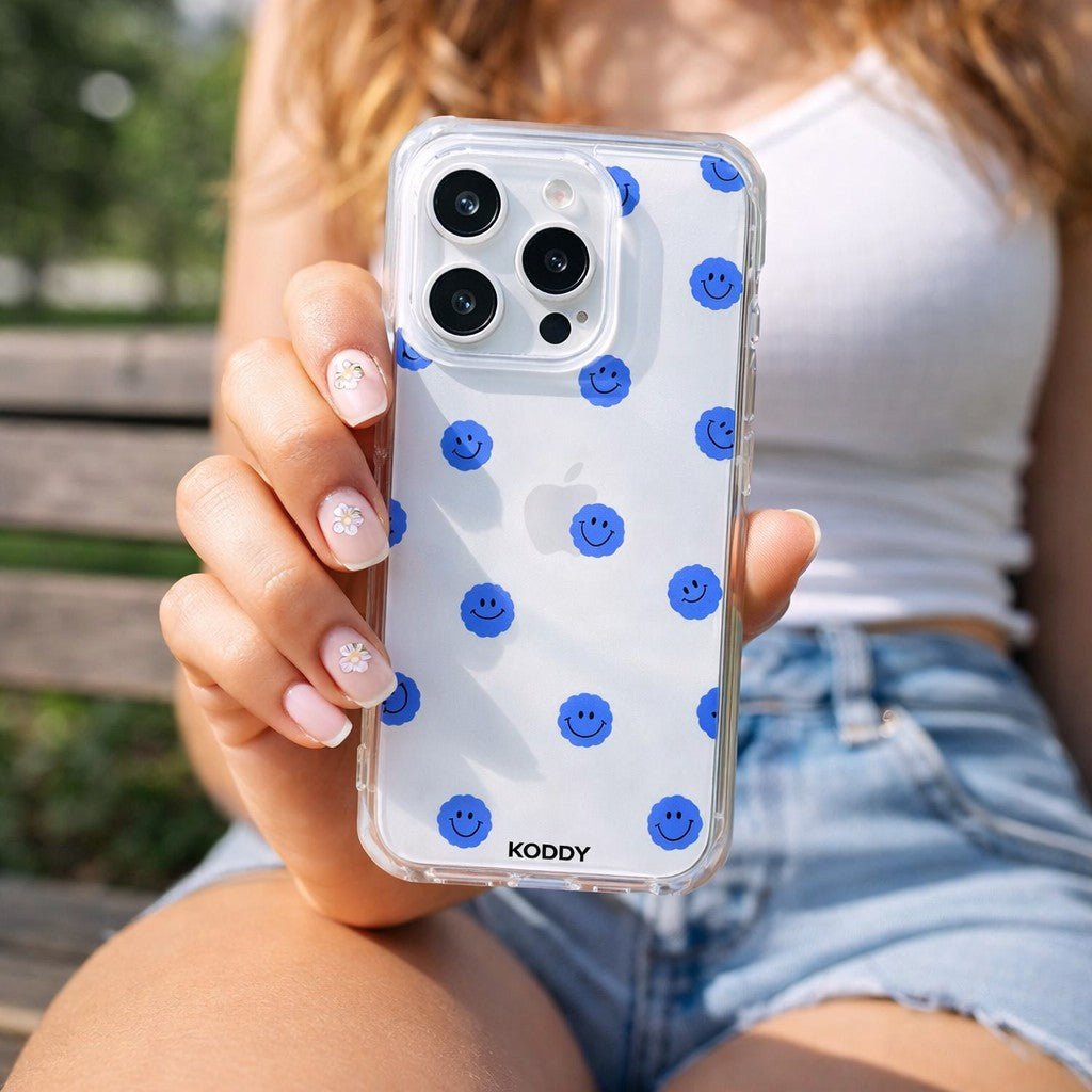 Blue Smiles Phone Case-KODDY aesthetic iphone case UK