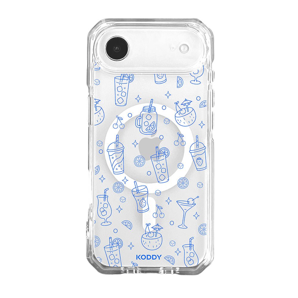 Blue Summer Drinks Clear Phone Case-KODDY aesthetic iphone case UK