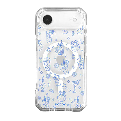 Blue Summer Drinks Clear Phone Case-KODDY aesthetic iphone case UK