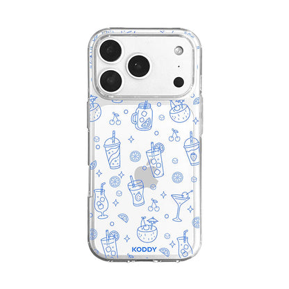 Blue Summer Drinks Clear Phone Case-KODDY aesthetic iphone case UK