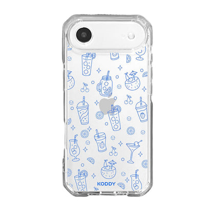 Blue Summer Drinks Clear Phone Case-KODDY aesthetic iphone case UK