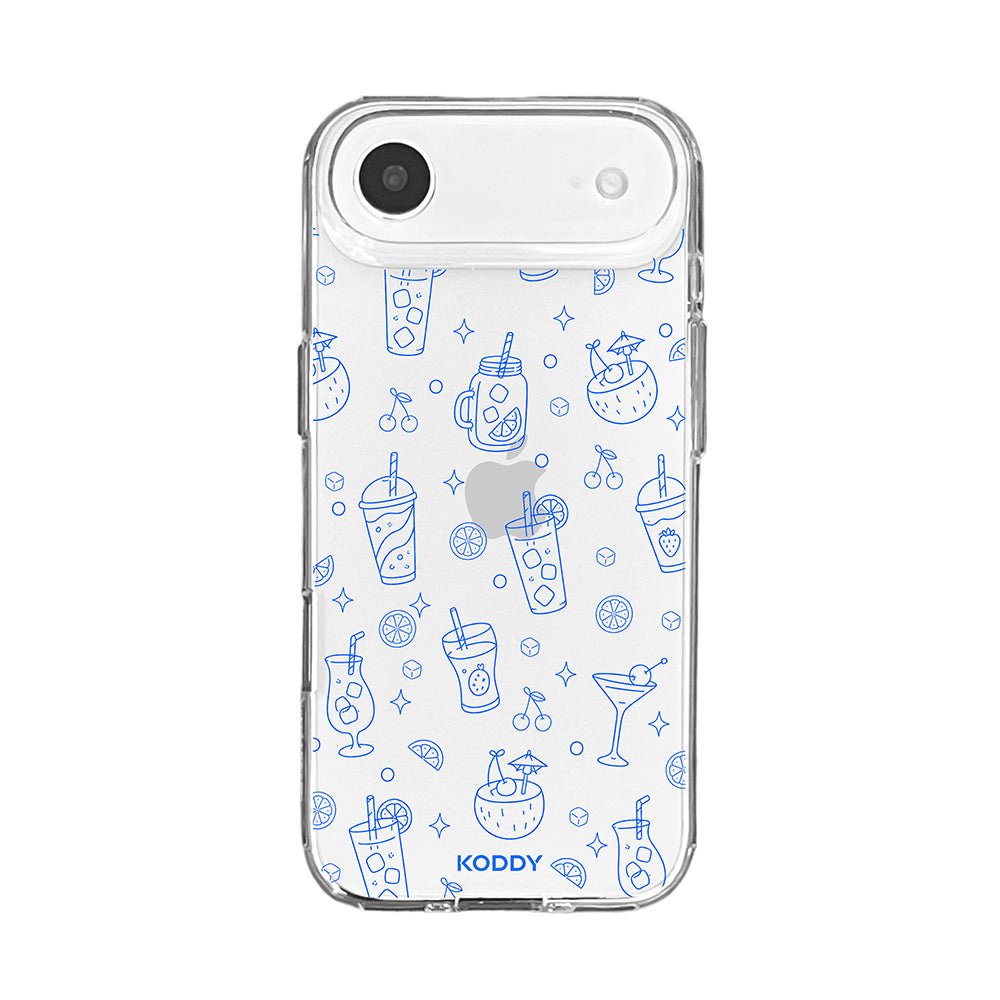Blue Summer Drinks Clear Phone Case-KODDY aesthetic iphone case UK