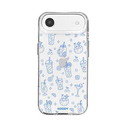 Blue Summer Drinks Clear Phone Case-KODDY aesthetic iphone case UK