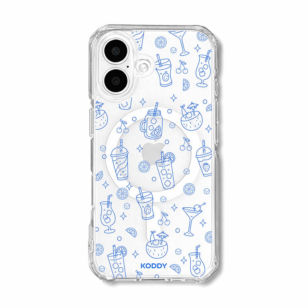 Blue Summer Drinks Clear Phone Case-KODDY aesthetic iphone case UK