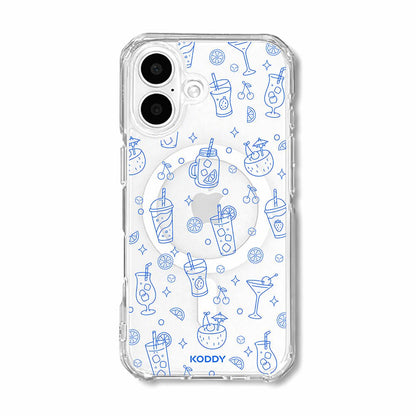 Blue Summer Drinks Clear Phone Case-KODDY aesthetic iphone case UK