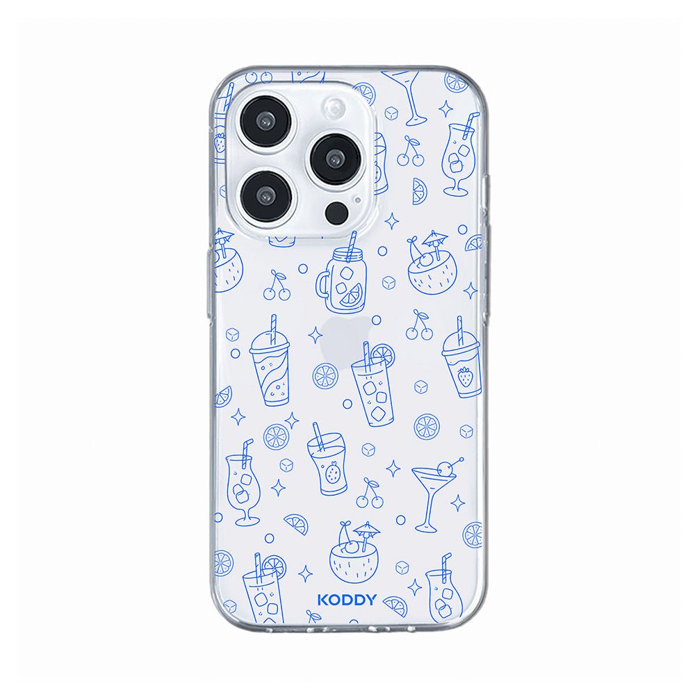 Blue Summer Drinks Clear Phone Case-KODDY aesthetic iphone case UK