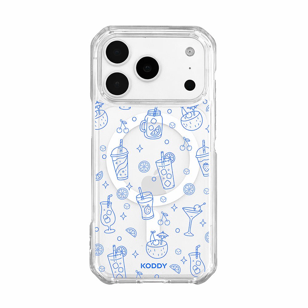 Blue Summer Drinks Clear Phone Case-KODDY aesthetic iphone case UK