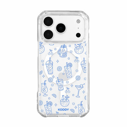 Blue Summer Drinks Clear Phone Case-KODDY aesthetic iphone case UK