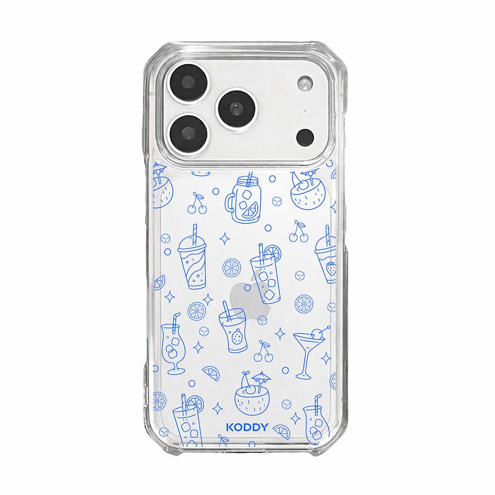 Blue Summer Drinks Clear Phone Case-KODDY aesthetic iphone case UK