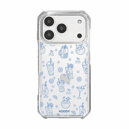 Blue Summer Drinks Clear Phone Case-KODDY aesthetic iphone case UK