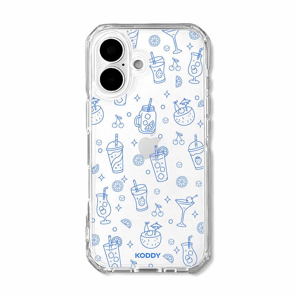 Blue Summer Drinks Clear Phone Case-KODDY aesthetic iphone case UK