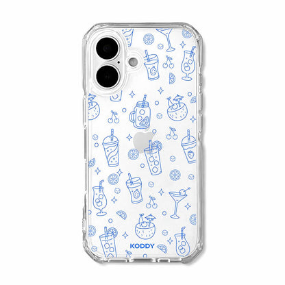 Blue Summer Drinks Clear Phone Case-KODDY aesthetic iphone case UK