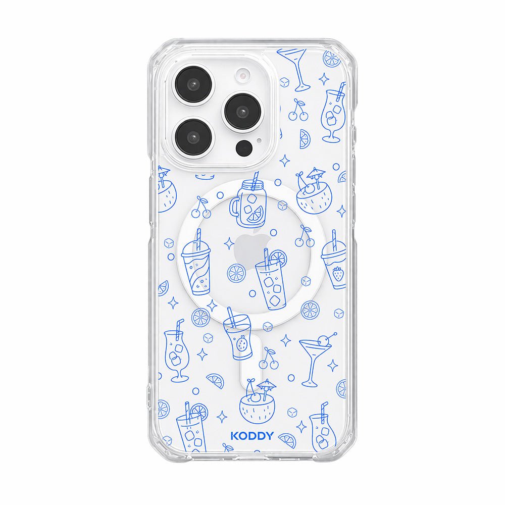 Blue Summer Drinks Clear Phone Case-KODDY aesthetic iphone case UK