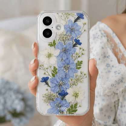 Blue Wildflower Botanical Phone Case-KODDY aesthetic iphone case UK