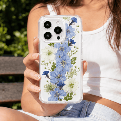 Blue Wildflower Botanical Phone Case-KODDY aesthetic iphone case UK