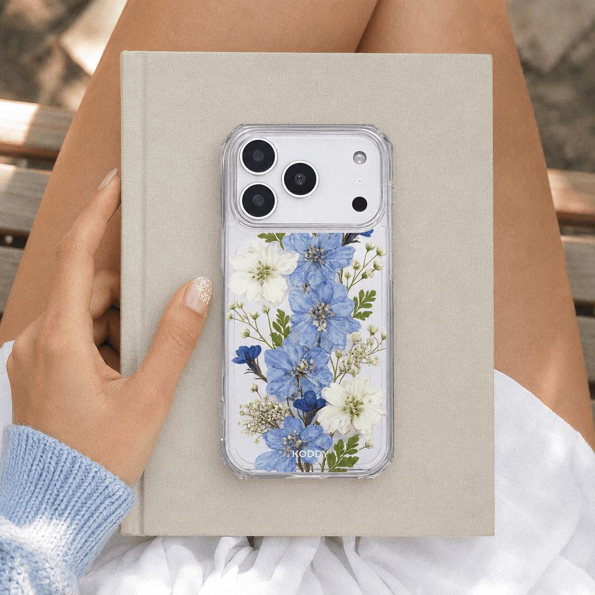 Blue Wildflower Botanical Phone Case-KODDY aesthetic iphone case UK