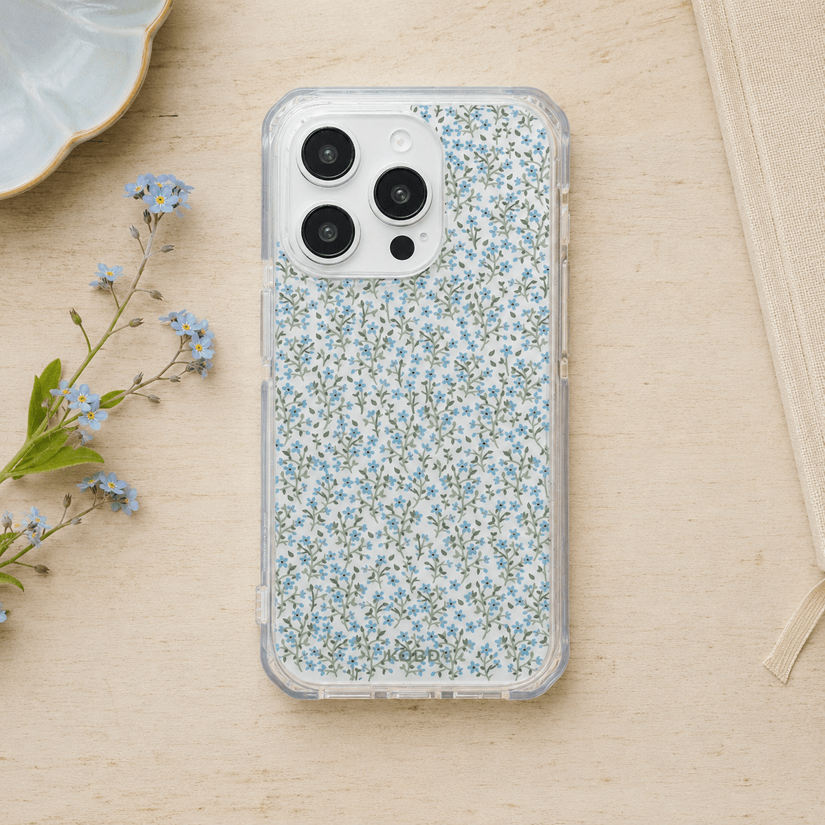 Blue Wildflower Floral Phone Case-KODDY aesthetic iphone case UK
