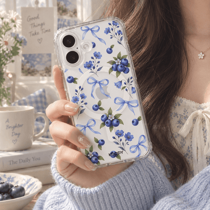 Blueberry & Bow Floral Phone Case-KODDY aesthetic iphone case UK