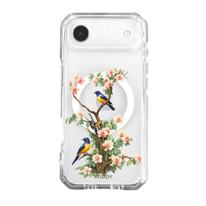 Bluebird Blossom Floral Tree Clear Phone Case-KODDY aesthetic iphone case UK
