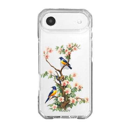 Bluebird Blossom Floral Tree Clear Phone Case-KODDY aesthetic iphone case UK
