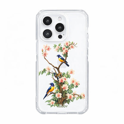Bluebird Blossom Floral Tree Clear Phone Case-KODDY aesthetic iphone case UK