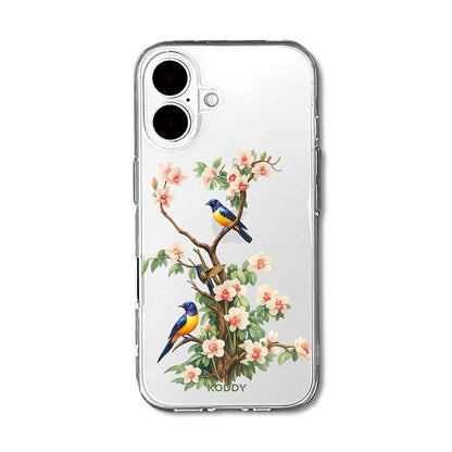 Bluebird Blossom Floral Tree Clear Phone Case-KODDY aesthetic iphone case UK