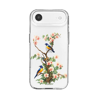 Bluebird Blossom Floral Tree Clear Phone Case-KODDY aesthetic iphone case UK